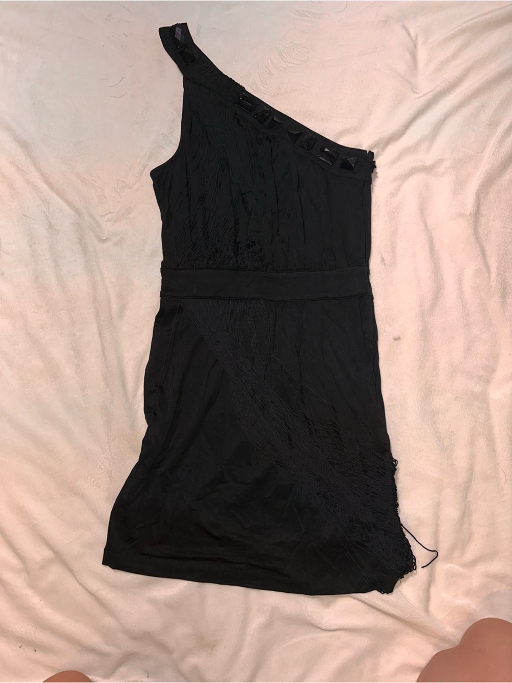 bebe One-Shoulder Black Cocktail Dress